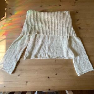 ☾ Off The Shoulder Knit Flare Sweater ☽